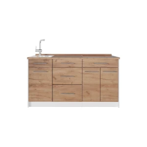 Küchenblock Fame-Line Goldkraft Eiche/Weiß 150 cm, AP Eiche Vicco