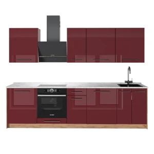 Kök Fame-Line Bordeaux högblank/Goldkraft ek 280 cm AP Marble Vicco