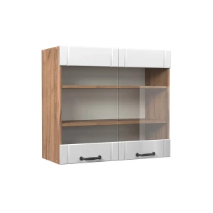 Køkkenskab med glas Fame-Line Hvid landhus 80 cm Vicco