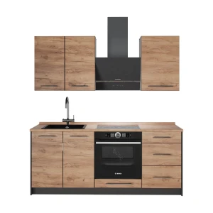 Yhden hengen keittiö Fame-Line Goldkraft tammi/Valkoinen 190 cm, AP Oak Vicco
