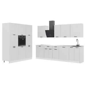 Kitchenette Fame-Line Casa de campo branca/Branco 460 cm, Mármore AP Vicco