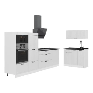 Keuken Fame-Line Wit Landhuis/Wit 380 cm zonder werkblad Vicco