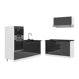 Kuchnia Fame-Line Antracyt połysk/Biały 340 cm, BP Antracyt Vicco