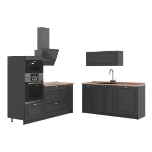 Køkken Fame-Line Anthrazit-Gold Landhaus/Antracit 340 cm, BP Eg Vicco
