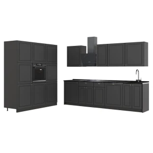 Køkkenrække Fame-Line Anthrazit-Gold Landhaus/Antracit 460 cm, BP Antracit Vicco