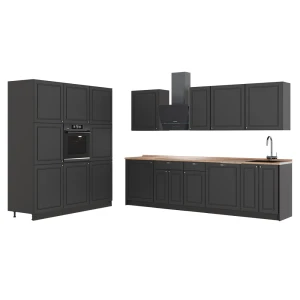 Køkkenrække Fame-Line Anthrazit-Gold Landhaus/Antracit 460 cm, BP Eg Vicco