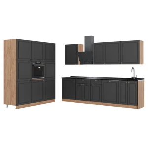 Kitchenette Fame-Line Casa de campo em ouro antracite/Carvalho dourado 460 cm, AP Antracite Vicco