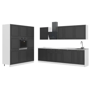 Cucina componibile Fame-Line Oro-antracite rustico/Bianco 460 cm, PL Marmo Vicco