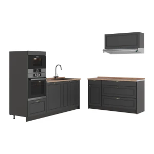 Køkken Fame-Line Anthrazit-Gold Landhaus/Antracit 340 cm, BP Eg Vicco