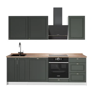 Kitchenette Fame-Line Casa de campo verde e dourada/Branco 230 cm, AP Carvalho Vicco