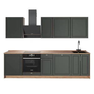 Keittonurkkaus Fame-Line Vihreä ja kultainen maalaistalo/Goldkraft tammi 280 cm, AP Oak Vicco