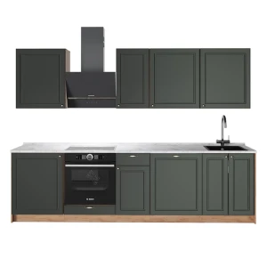 Keittonurkkaus Fame-Line Vihreä ja kultainen maalaistalo/Goldkraft tammi 280 cm, AP Marble Vicco