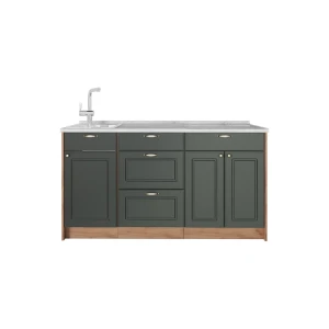 Køkkenenhed Fame-Line Grøn guld Country 150 cm, BP Marmor Vicco