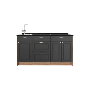 Køkkenenhed Fame-Line Anthrazit-Gold Landhaus 150 cm, BP Antracit Vicco