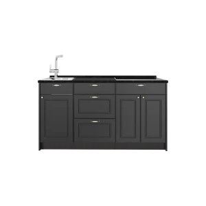 Køkkenenhed Fame-Line Anthrazit-Gold Landhaus 150 cm, BP Antracit Vicco