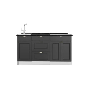 Køkkenenhed Fame-Line Anthrazit-Gold Landhaus 150 cm, BP Antracit Vicco
