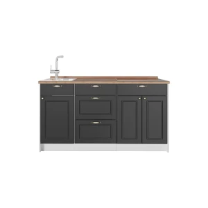 Keukenblok Fame-Line Anthrazit-Gold Landhaus 150 cm, WB Eik Vicco