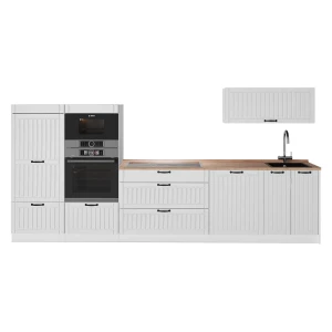 Køkkenrække Fame-Line Hvid landhus/Hvid 340 cm, BP Eg Vicco