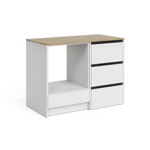 Herdumbauschrank Viktor Weiß/Artisan-Eiche 116.8 cm mit 4 praktischen Schubladen Vicco