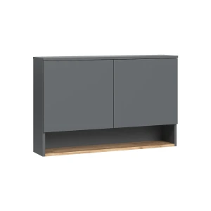 Bathroom cabinet Viktor Anthracite/Goldkraft oak 93.6 x 60 cm with 2 doors Vicco