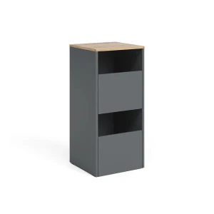 Bathroom cabinet Viktor Anthracite/Goldkraft oak 40.2 x 88.2 cm with 2 doors Vicco