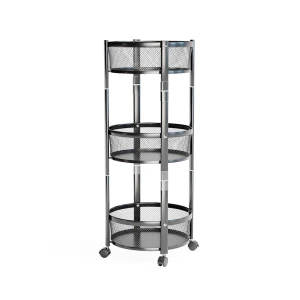 Vagn Falto Svart 37.5x88 cm, med 3 praktiska korgar Vicco