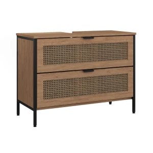 Waschbeckenunterschrank Linara Eiche/Schwarz 80 x 59 cm Vicco