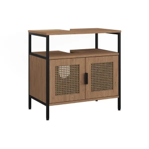 Waschbeckenunterschrank Linara Eiche/Schwarz 60 x 59 cm Vicco