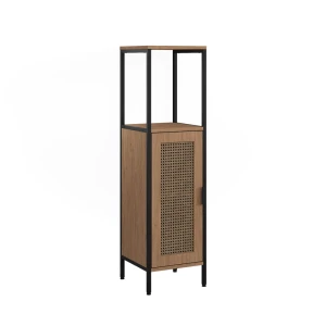 Midischrank Linara Eiche/Schwarz 30 x 110 cm Vicco