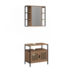 Badmöbel-Set Linara Eiche mit 2 Teilen Vicco