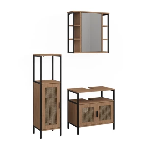 Badmöbel-Set Linara Eiche 3er Set Vicco