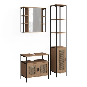 Badmöbel-Set Linara Eiche 3er Set Vicco