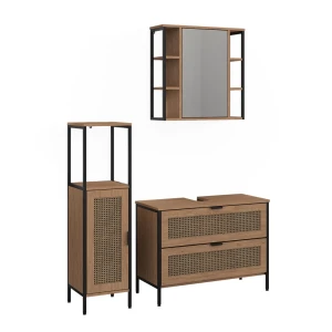 Badmöbel-Set Linara Eiche 3er Set Vicco