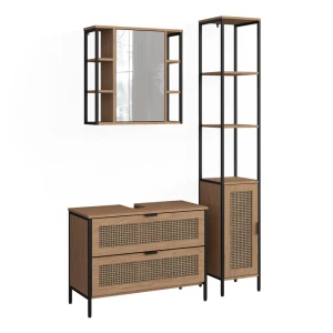 Badmöbel-Set Linara Eiche 3er Set Vicco