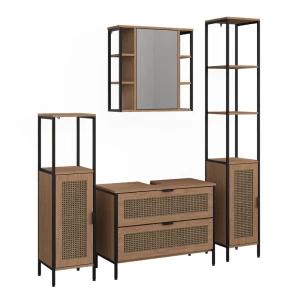 Badmöbel-Set Linara Eiche 4er Set Vicco