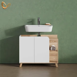 Waschbeckenunterschrank Marano Sonoma/Weiß 80 x 65 cm mit 2 Türen livinity®