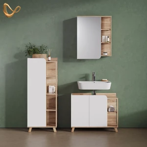 Badmöbel-Set Marano Sonoma/Weiß 3-teilig livinity®