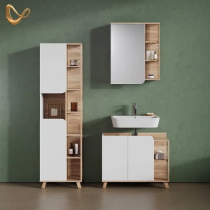Badmöbel-Set Marano Sonoma/Weiß 3-teilig livinity®