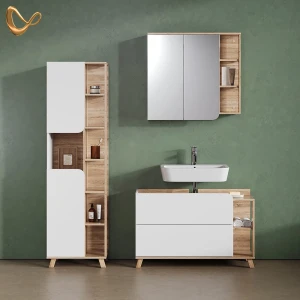 Badmöbel-Set Marano Sonoma/Weiß 3-teilig livinity®