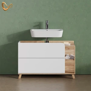 Waschbeckenunterschrank Marano Sonoma/Weiß 100 x 65 cm mit 2 Schubladen livinity®