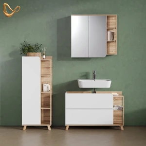 Badmöbel-Set Marano Sonoma/Weiß 3-teilig livinity®