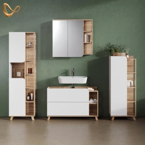 Badmöbel-Set Marano Sonoma/Weiß 4-teilig livinity®