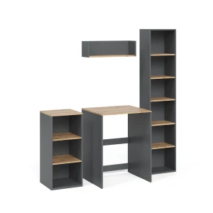 Bathroom furniture set Viktor Anthracite/Goldkraft oak 4 parts Vicco