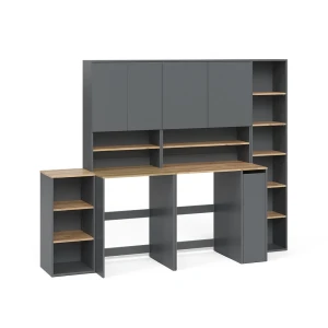 Badmöbel-Set Viktor Anthrazit/Goldkraft Eiche 6 Teile Vicco