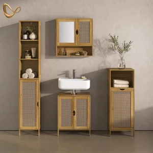 Badmöbel-Set Mincio Bambus 4-teilig livinity®