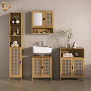 Badmöbel-Set Mincio Bambus 4-teilig livinity®