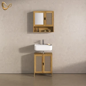 Badmöbel-Set Mincio Bambus 2-teilig livinity®
