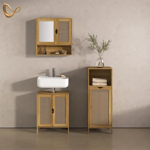 Badmöbel-Set Mincio Bambus 3-teilig livinity®