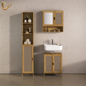 Badmöbel-Set Mincio Bambus 3-teilig livinity®