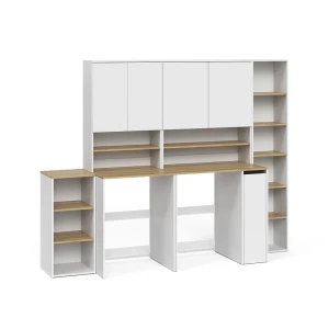 Badmöbel-Set Viktor Weiß/Artisan-Eiche 6 Teile Vicco